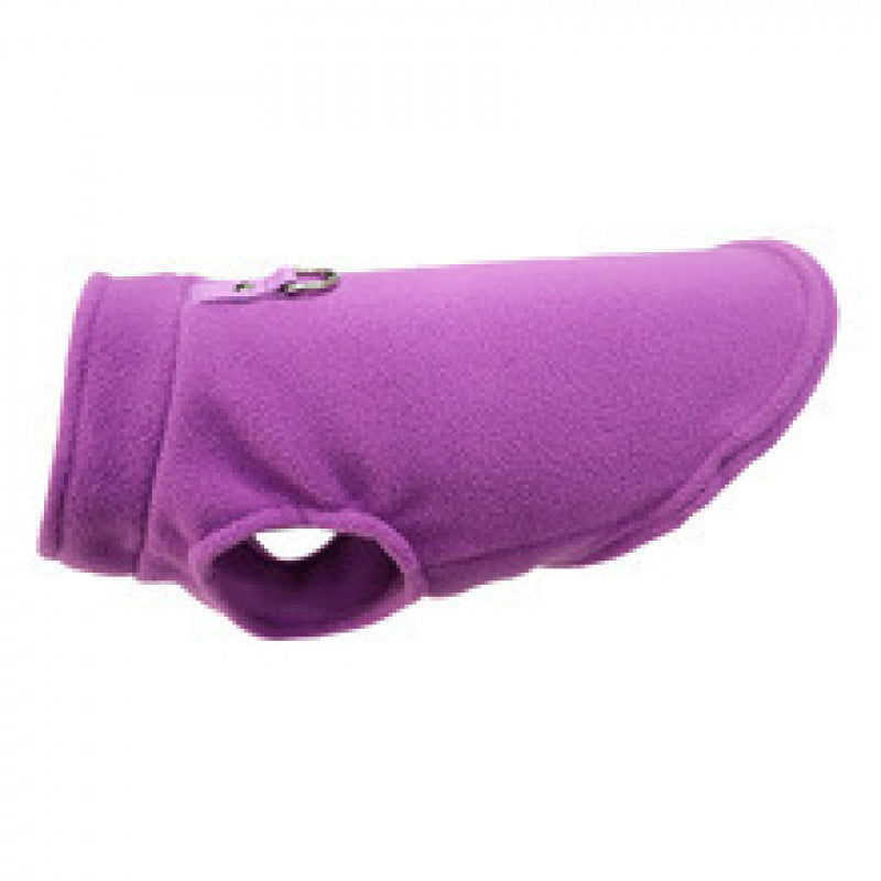 Pet Dog Fleece Vest Thick Warm Solid Color with Leash
