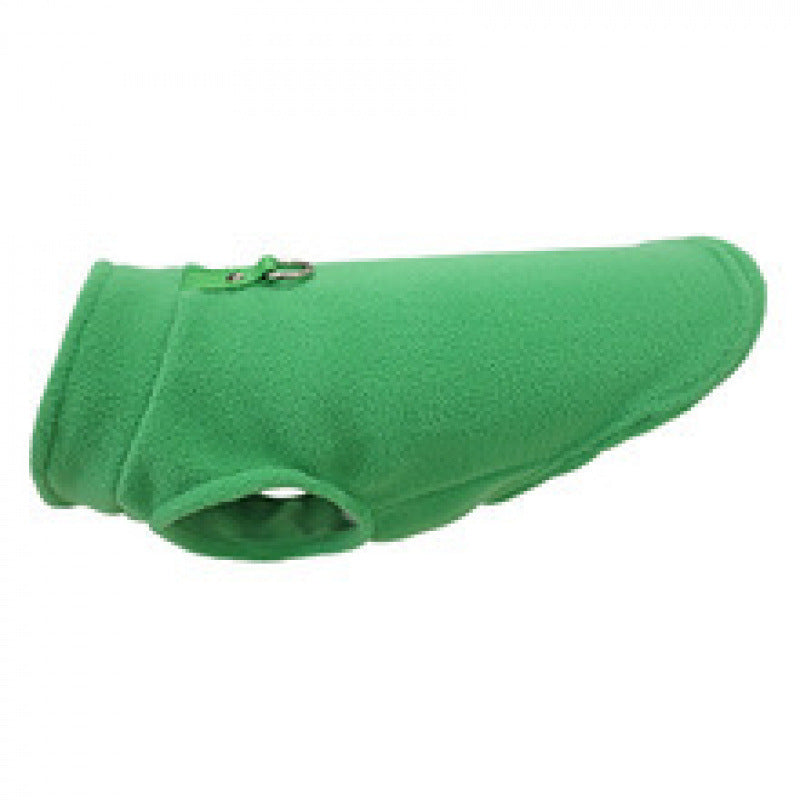 Pet Dog Fleece Vest Thick Warm Solid Color with Leash